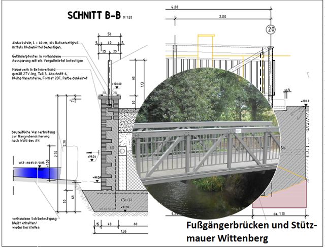 Wittenberg OT Nudersdorf Brücke über den Rischebach